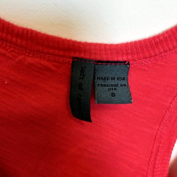 Left Of Center Womens Tank Top Size Small Sleeveless Asymmetrical Ruffle - Picture 5 of 13